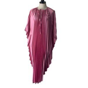 Monica Mahoney Womens Dress One Size Pink Hilda Fancy Caftan Satin Casual